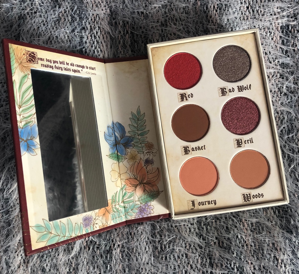 Opened Storybook Cosmetics Fairy Tales Red Riding Hood Eye Palette