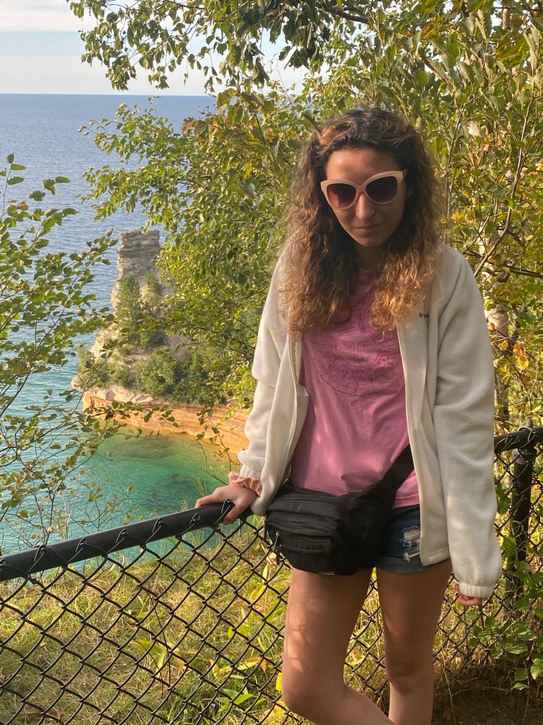 Photo of me overlooking Lake Superior at Pictured Rocks